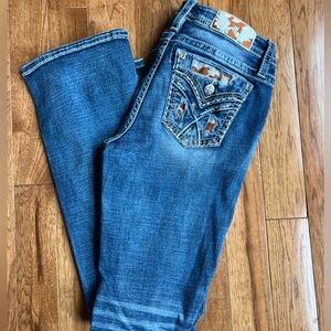 MISS ME mid rise boot cut jeans